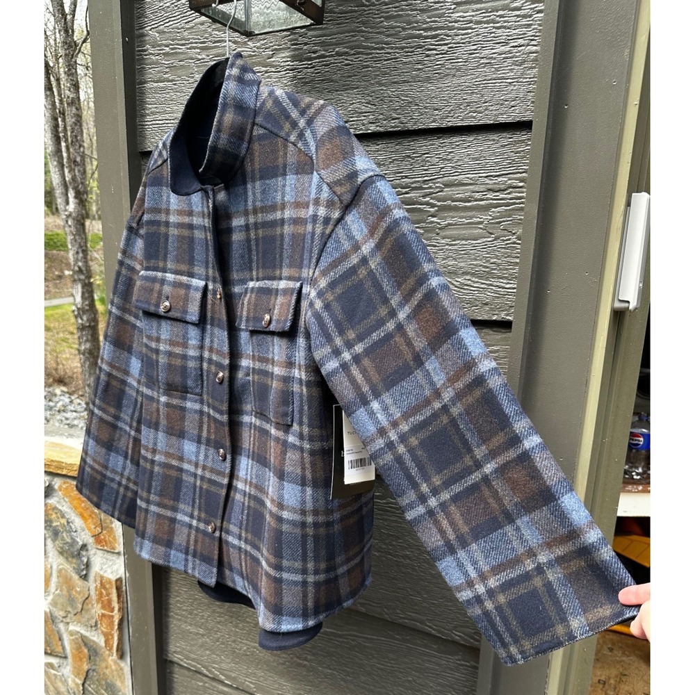Tuckernuck Navy and Plaid Reversible Bonnie Jacket Stand Collar Large NWT - Picture 7 of 10